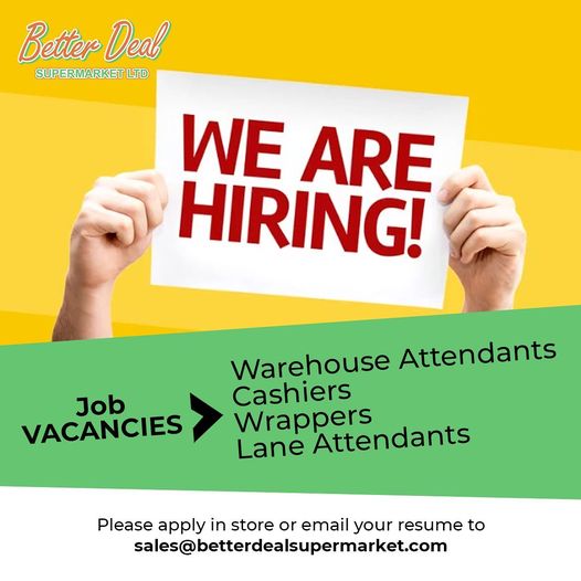 4 Vacancies - Wharehouse Attendants - Cashiers - Wrappers - Lane ...